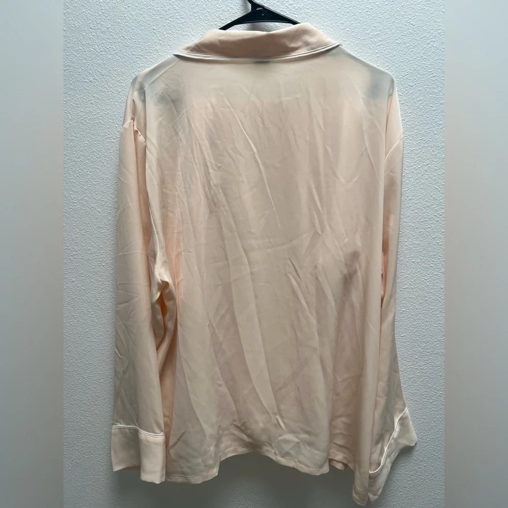J. Crew Easy Luxe Eco Long Sleeve Pajama Set Palest Peach size XXL